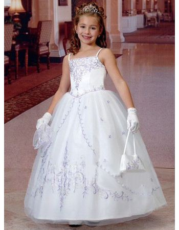 Beautiful Ball Gown Ankle Length Organza White First Communion Dresses with Lace Jackets