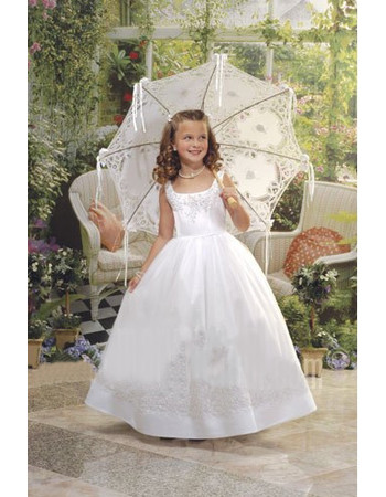 Classic Ball Gown Full Length Taffeta First Communion/ Flower Girl Dress