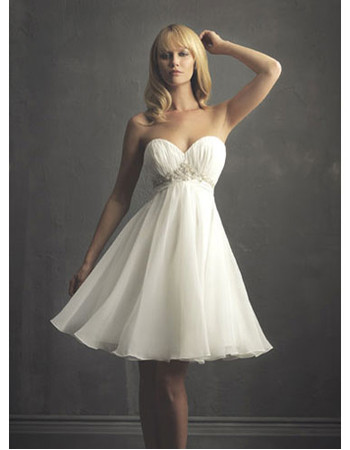 Inexpensive Classic Informal Sweetheart Chiffon Short Beach Wedding Dress