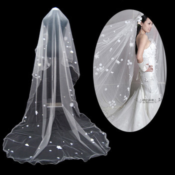 Beautiful 1 Layer Tulle Wedding Veil with Applique for Bride