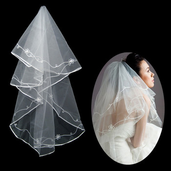Beautiful 1 Layer Tulle Wedding Veil with Applique for Bride