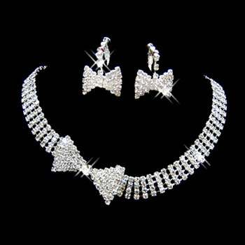 Cheap Crystal Earring Necklace Set Wedding Bridal Jewelry Collection