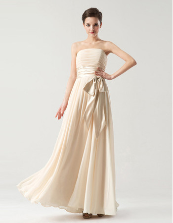 Discount Designer Empire Strapless Long Chiffon Bridesmaid Dress