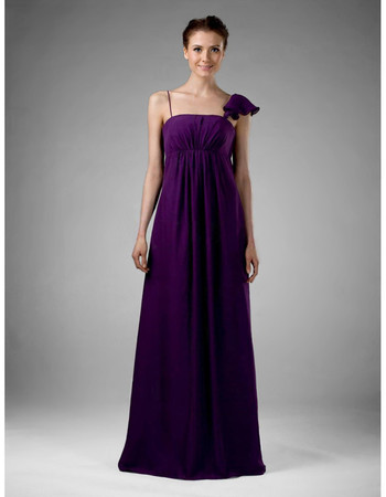 Discount Custom Floor Length Purple Chiffon Bridesmaid Dress for Women