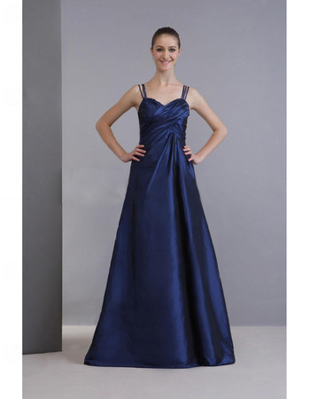 Simple A-Line Sweetheart Floor Length Satin Bridesmaid Dress for Maid of Honour