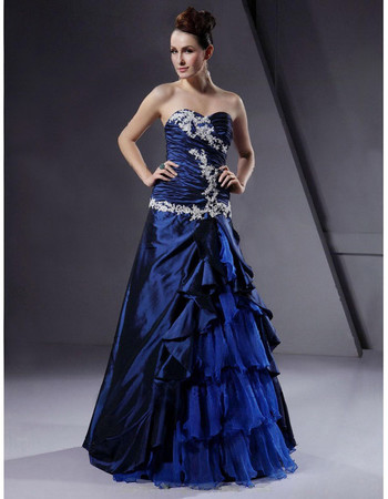 Vintage A-Line Sweetheart Floor Length Prom Evening Dress for Women
