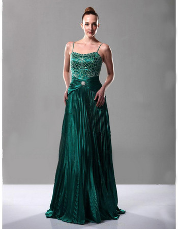 Vintage A-Line Taffeta Spaghetti Straps Prom Evening Dress for Women