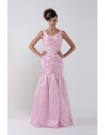 Women's Vintage Mermaid/ Trumpet Floor Length Pink Prom Evening Dress
