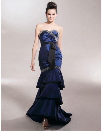 Designer Retro Mermaid/ Trumpet Sweetheart Taffeta Prom Evening Dress