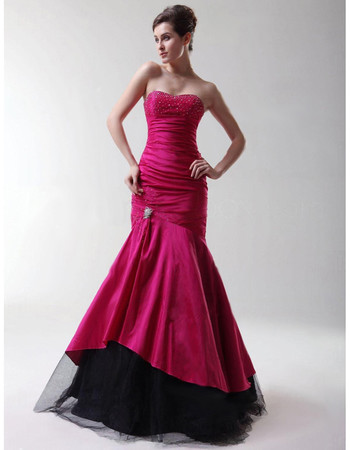 Classic Retro Trumpet/ Mermaid Taffeta Tulle Prom Evening Dress