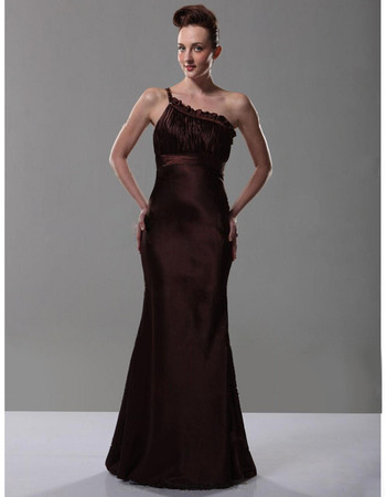 Classic One Shoulder Mermaid Prom Evening Dress for Women