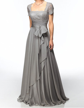 Designer A-Line Square Floor Length Chiffon Mother of the Bride/ Groom Dress