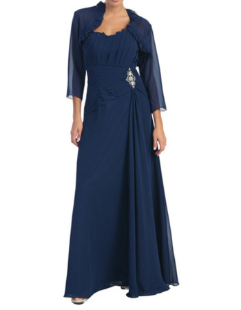 Modest Long Chiffon Mother of the Bride/ Groom Dress with Jackets