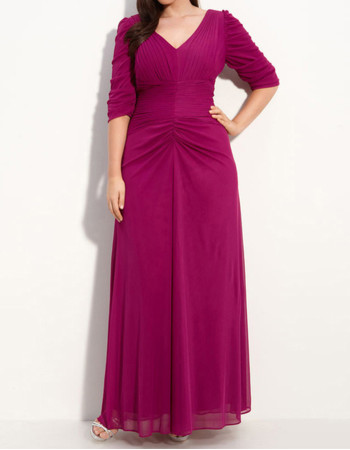 Popular Plus Size Long Chiffon Mother of the Bride Dress