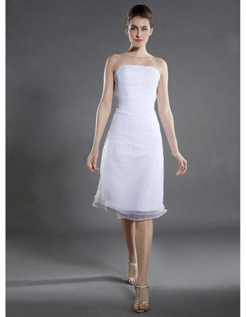 Simple Informal Summer A-Line Strapless Short Beach Wedding Dress