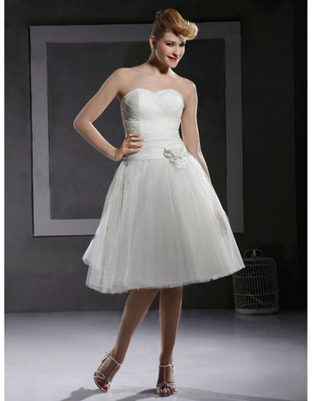 Affordable A-Line Sweetheart Short Informal Wedding Dress for Reception