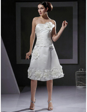 Vintage A-Line Strapless Short Wedding Dress for Petite Brides
