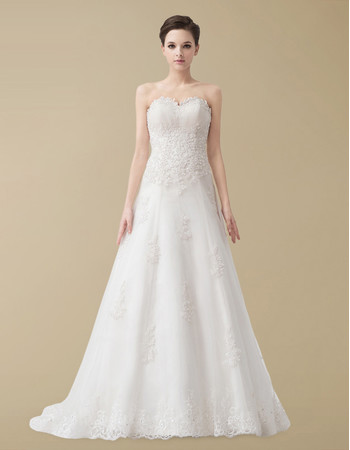 Classic Designer A-Line Sweetheart Court Train Wedding Dress