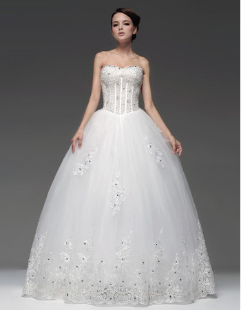 Cheap Ball Gown Sweetheart Floor Length Wedding Dress