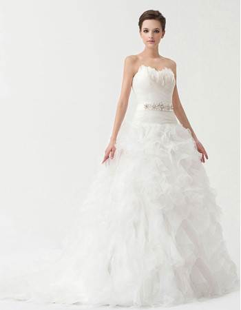 Inexpensive Gorgeous Ball Gown Sweetheart Court Train Wedding Dress