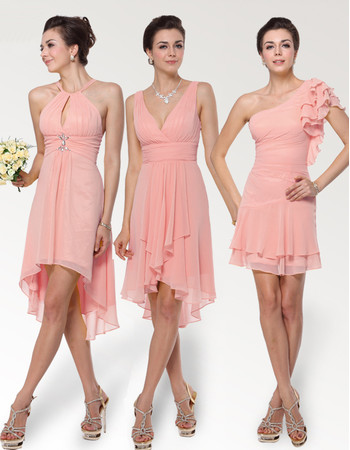 Affordable Short Chiffon Bridesmaid Dress for Maid of honour