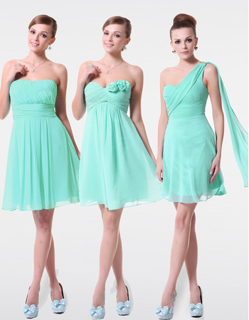 Discount Elegant A-Line Short Chiffon Bridesmaid Dress for Maid of honour