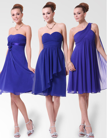 Inexpensive Empire Knee Length Chiffon Bridesmaid Dress for Maid of honour