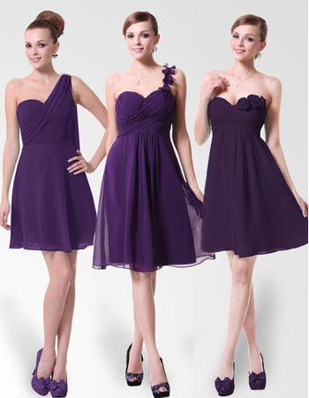 Discount A-Line Short Chiffon Bridesmaid Dress for Maid of honour