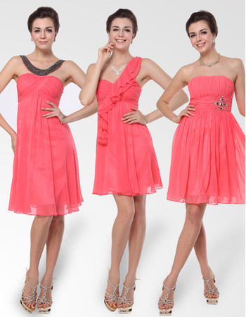 Elegant and Stylish Empire Short Chiffon Bridesmaid Dress for Maid of honour