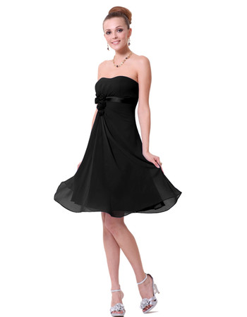 short black chiffon bridesmaid dresses