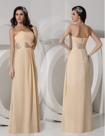 Elegant Sheath Sweetheart Long Chiffon Evening Prom Dress for Women