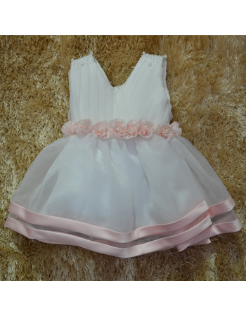 Adorable Ball Gown V-Neck Knee Length Little Girl Party Dress