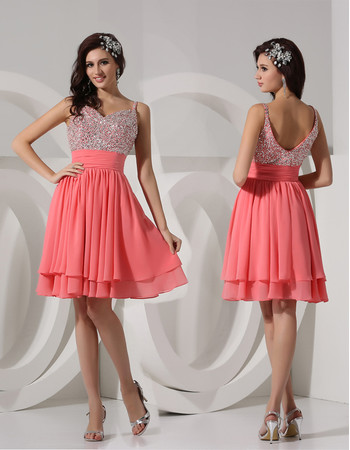 Sexy A-Line Sweetheart Short/ Mini Chiffon Homecoming Party Dress for Girls