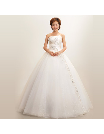 Modern Ball Gown Strapless Floor Length Organza Dress for Winter Wedding