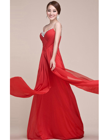 Discount Spaghetti Straps Chiffon Floor Length Prom Evening for Women