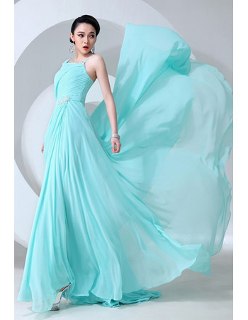 Affordable Amazing Asymmetric Chiffon A-Line Long Prom Evening Dress for Women