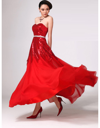 Stunning Tulle Chiffon Sweetheart Floor Length Prom Evening Dress for Women