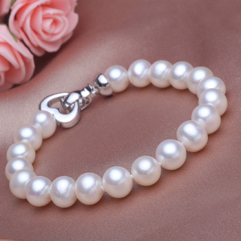 Beautiful Elegant White 7.5 - 8.5mm Freshwater Off-Round Pearl Bracelet