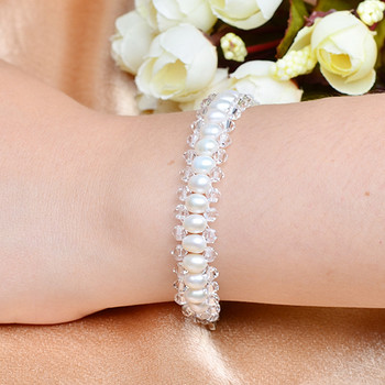 Inexpensive Stunning White 6 - 7mm Freshwater Drop Pearl Bracelets