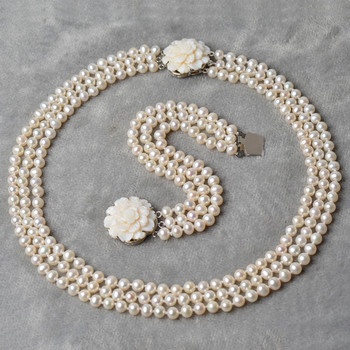 Affordable White Off-Round Pearl Bracelet Necklace Earrings Pendant and Ring Set