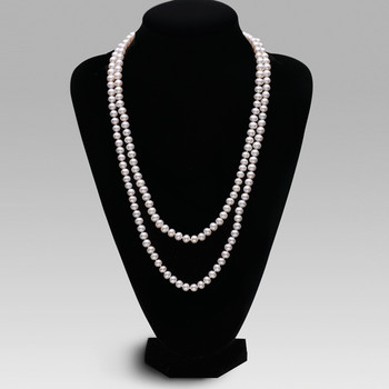 Beautiful White 6.5 - 8.5mm Freshwater Off-Round Pearl Necklace