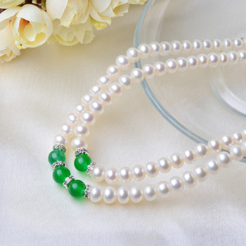 Beautiful Red/ Green 7 - 8mm Freshwater Off-Round Pearl Necklaces