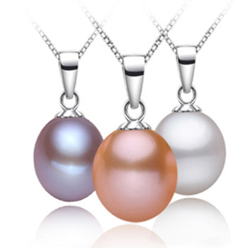 Beautiful White/ Pink/ Purple Drop 8.5-9.5mm Freshwater Natural Pearl Pendants
