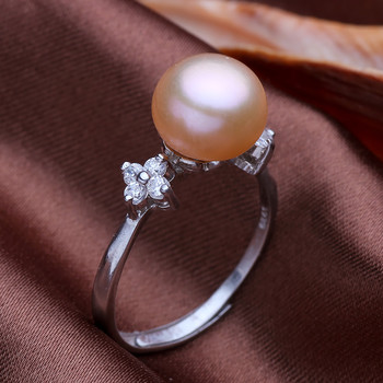 Affordable Pink/ White/ Orange 9 - 10mm Freshwater Off-Round Pearl Ring