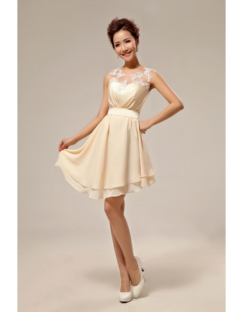 Custom Beautiful Asymmetric Chiffon A-Line Short Petite Beach Wedding Dress