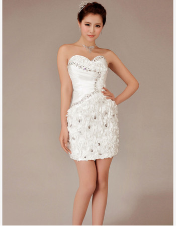 Cheap Chic Sheath Sweetheart Short Beach Wedding Dress