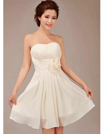 Designer A-Line Short Sweetheart Chiffon Bridesmaid Dress for Girls