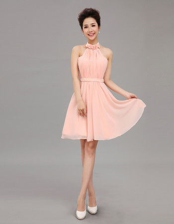 Beautiful Designer Halter Chiffon Short A-Line Cocktail Dress