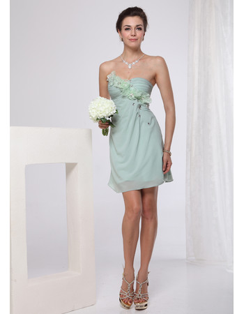 Women's Column/ Sheath Designer Short Chiffon Sweetheart Cocktail/ Bridesmaid Dress