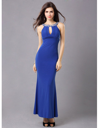 Affordable Sexy and Chic Sheath Satin Ankle Length Evening Dress for Women and Girls